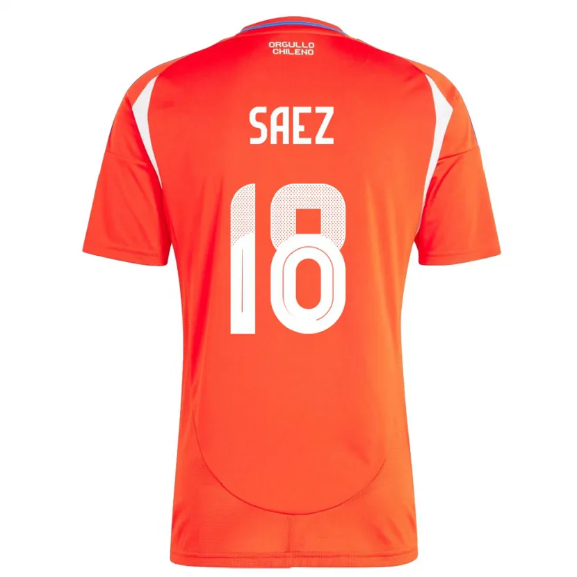 Danxen Enfant Maillot Chili Camila Sáez #18 Rouge Tenues Domicile 24-26 T-Shirt