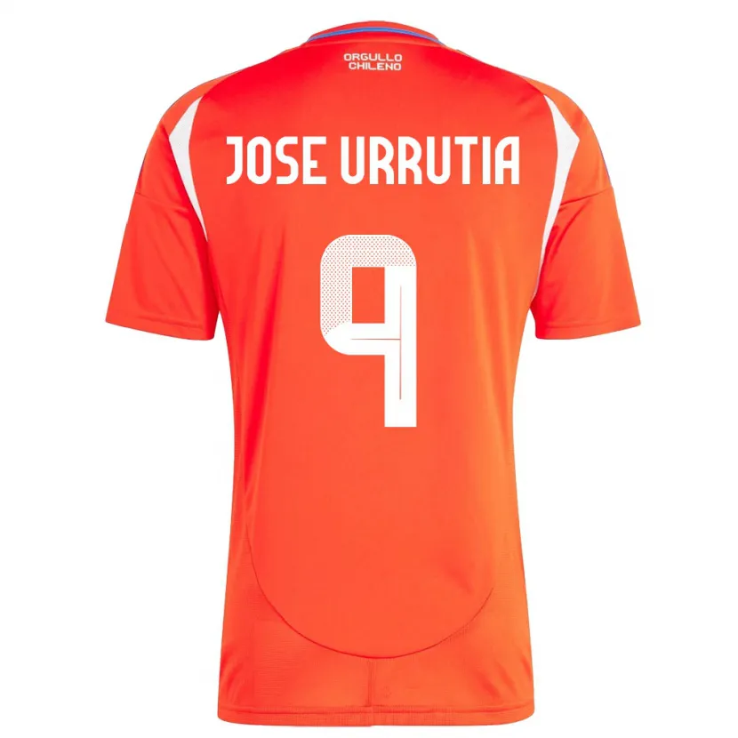 Danxen Enfant Maillot Chili María José Urrutia #9 Rouge Tenues Domicile 24-26 T-Shirt
