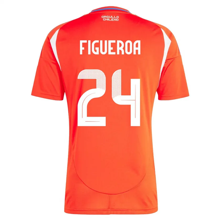 Danxen Enfant Maillot Chili Ámbar Figueroa #24 Rouge Tenues Domicile 24-26 T-Shirt