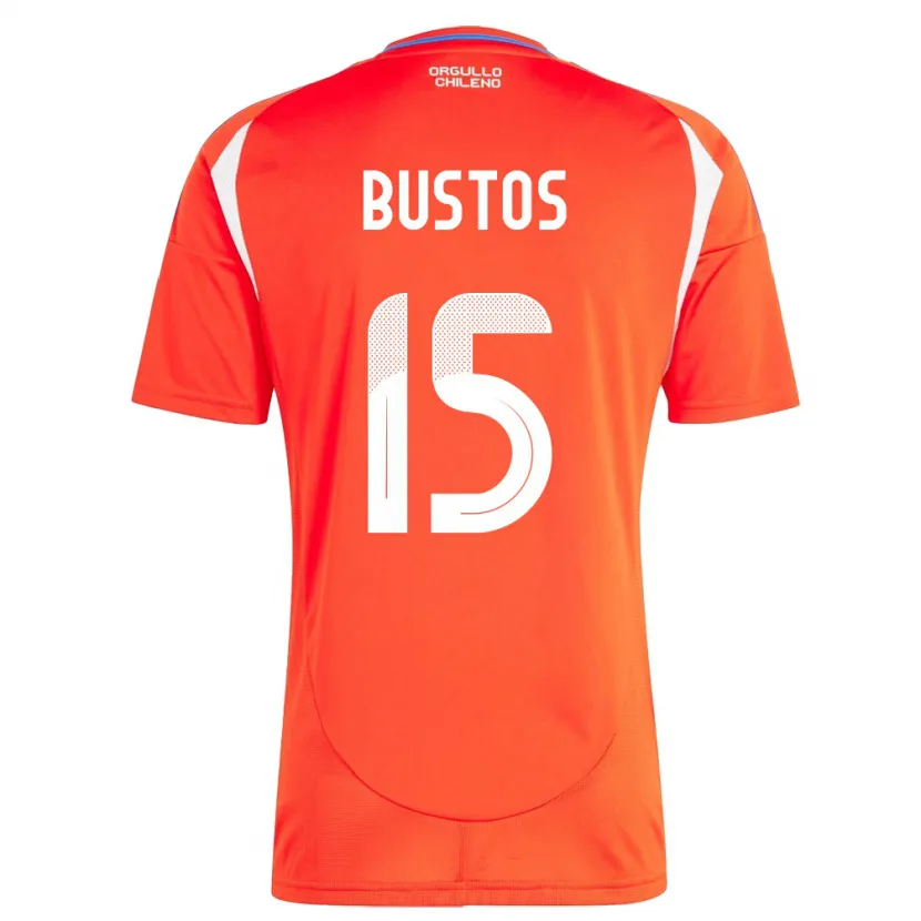 Danxen Enfant Maillot Chili Melissa Bustos #15 Rouge Tenues Domicile 24-26 T-Shirt