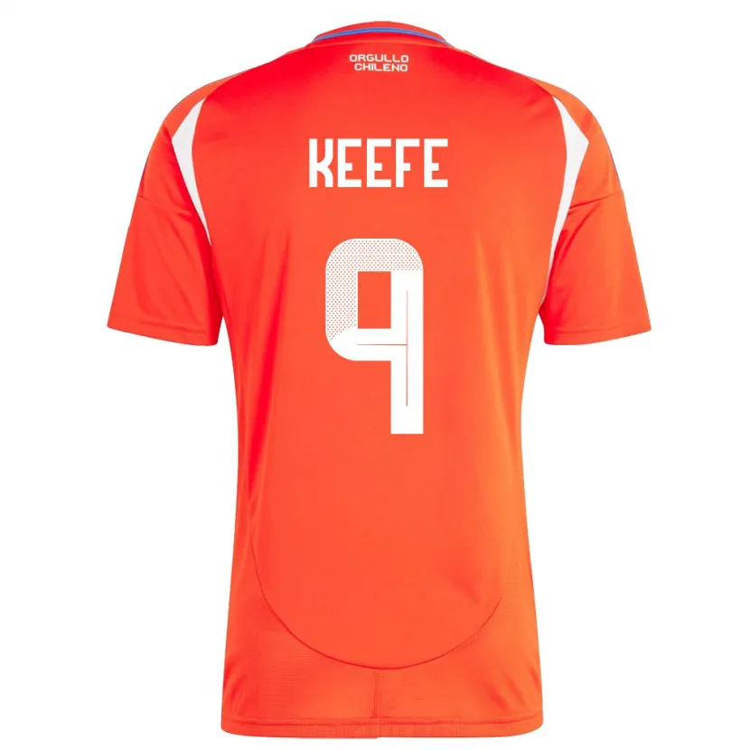 Danxen Enfant Maillot Chili Sonya Keefe #9 Rouge Tenues Domicile 24-26 T-Shirt