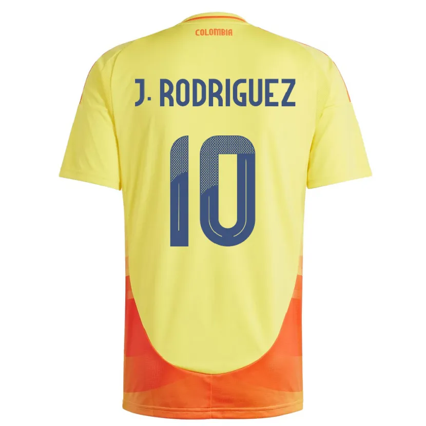 Danxen Enfant Maillot Colombie James Rodríguez #10 Jaune Tenues Domicile 24-26 T-Shirt