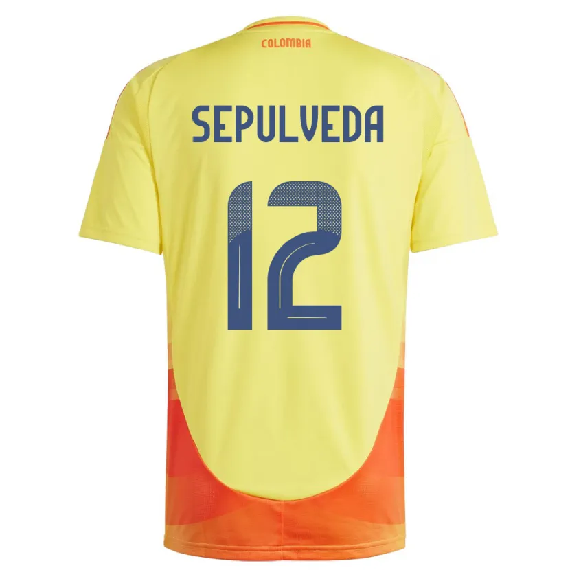 Danxen Enfant Maillot Colombie Sandra Sepúlveda #12 Jaune Tenues Domicile 24-26 T-Shirt