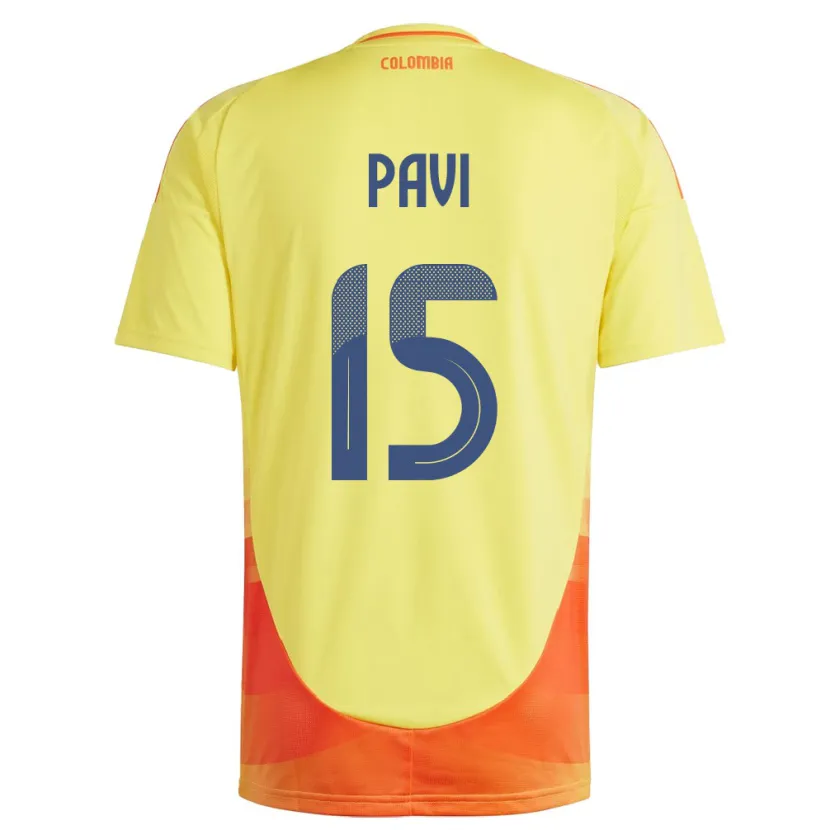 Danxen Enfant Maillot Colombie Manuela Paví #15 Jaune Tenues Domicile 24-26 T-Shirt