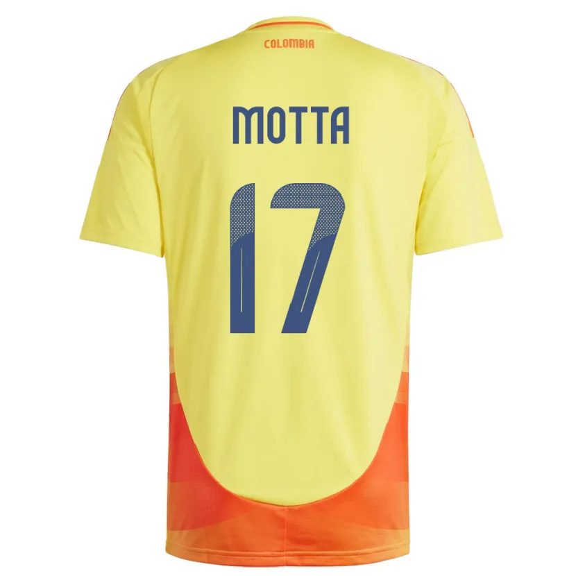 Danxen Enfant Maillot Colombie Cristina Motta #17 Jaune Tenues Domicile 24-26 T-Shirt