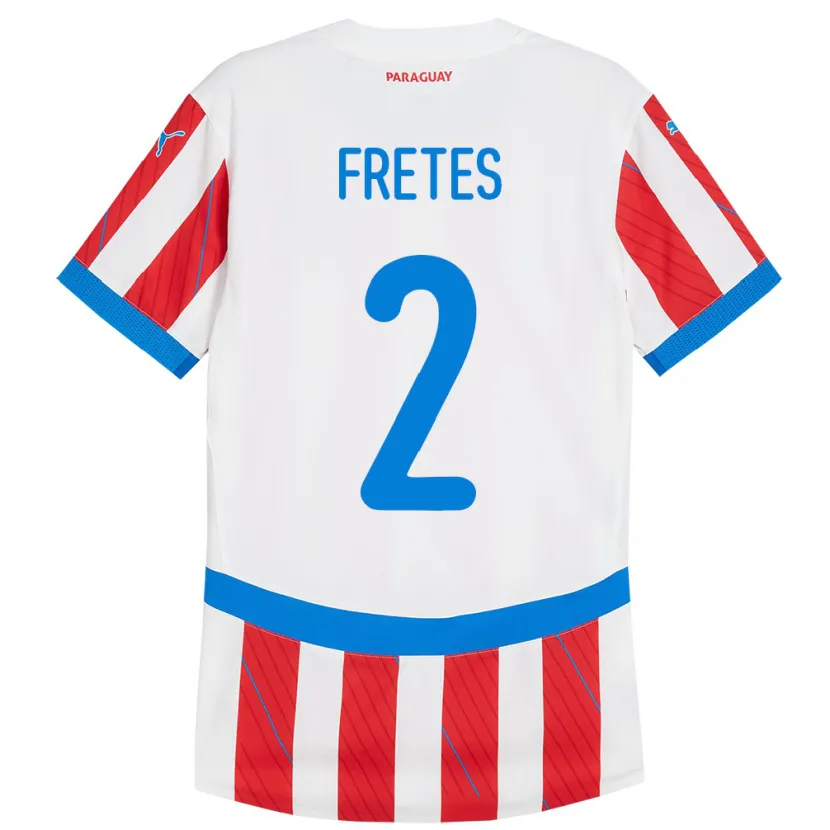 Danxen Enfant Maillot Paraguay Limpia Fretes #2 Blanc Rouge Tenues Domicile 24-26 T-Shirt