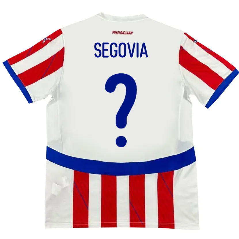 Danxen Enfant Maillot Paraguay María Segovia #0 Blanc Rouge Tenues Domicile 24-26 T-Shirt