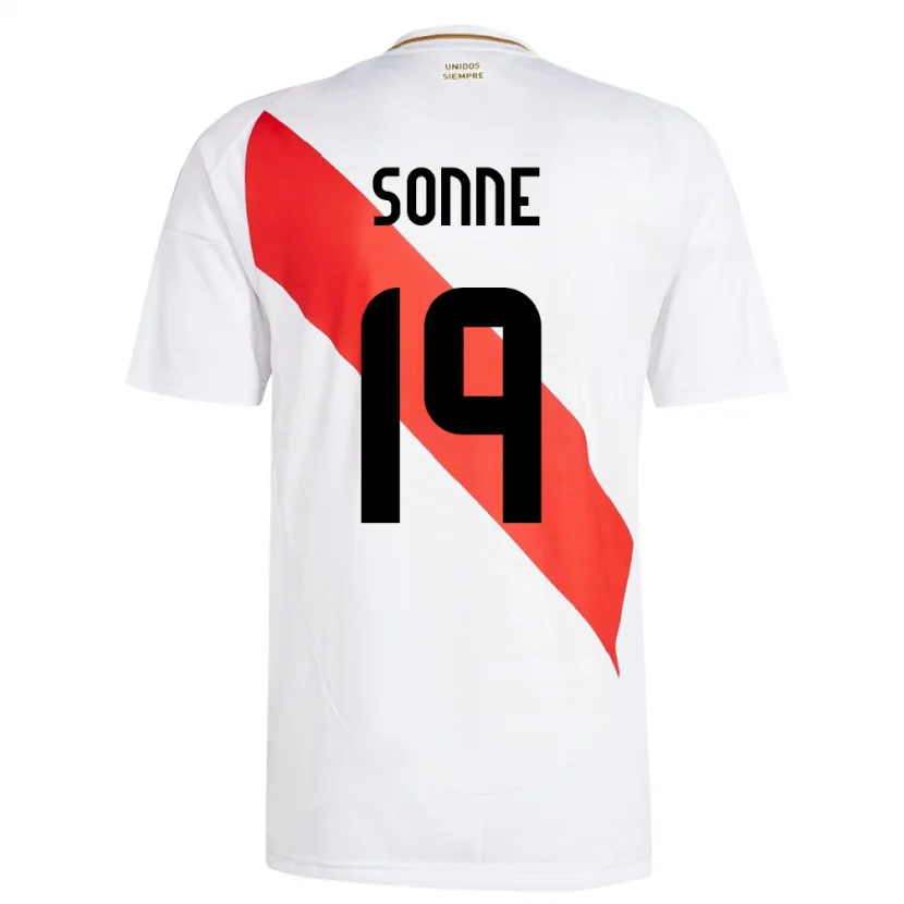 Danxen Enfant Maillot Pérou Oliver Sonne #19 Blanc Tenues Domicile 24-26 T-Shirt