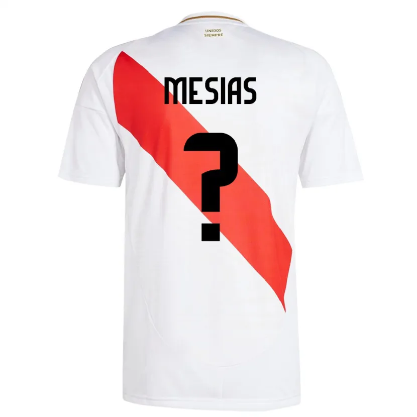Danxen Enfant Maillot Pérou Fabrisio Mesías #0 Blanc Tenues Domicile 24-26 T-Shirt