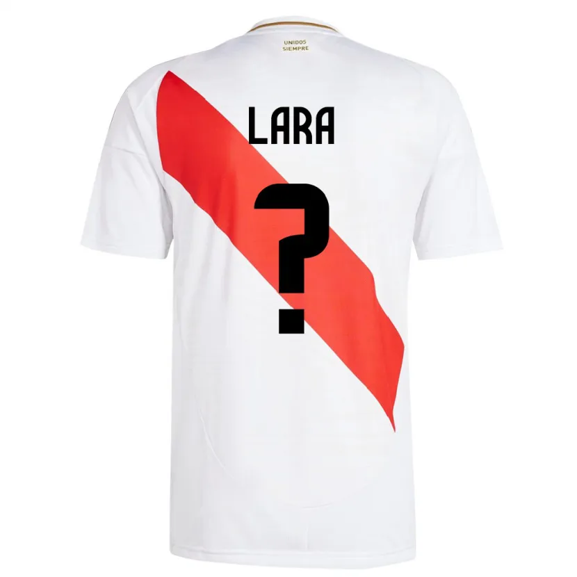 Danxen Enfant Maillot Pérou Jean Lara #0 Blanc Tenues Domicile 24-26 T-Shirt