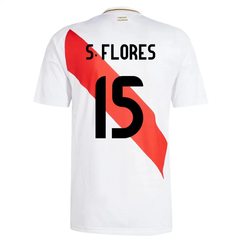 Danxen Enfant Maillot Pérou Scarleth Flores #15 Blanc Tenues Domicile 24-26 T-Shirt