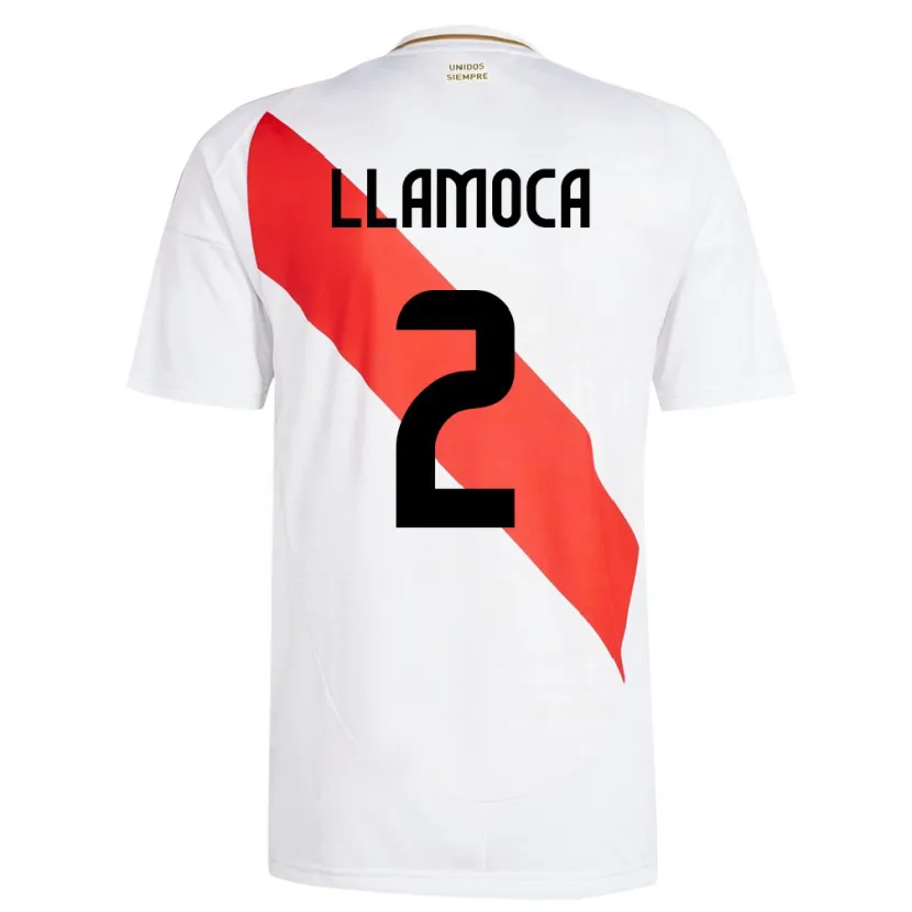 Danxen Enfant Maillot Pérou Braelynn Llamoca #2 Blanc Tenues Domicile 24-26 T-Shirt