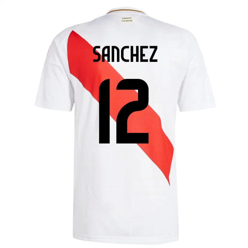 Danxen Enfant Maillot Pérou Maryory Sánchez #12 Blanc Tenues Domicile 24-26 T-Shirt