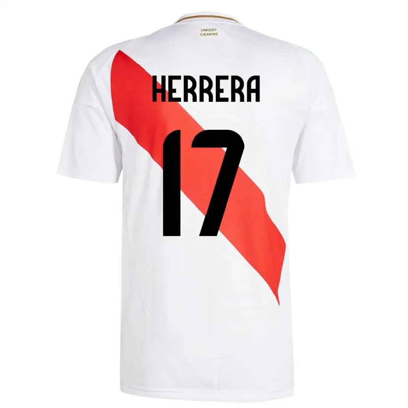 Danxen Enfant Maillot Pérou Fabiola Herrera #17 Blanc Tenues Domicile 24-26 T-Shirt
