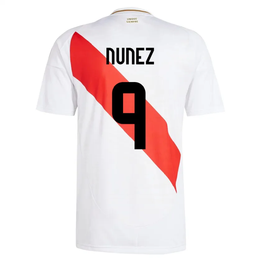 Danxen Enfant Maillot Pérou Pierina Núñez #9 Blanc Tenues Domicile 24-26 T-Shirt