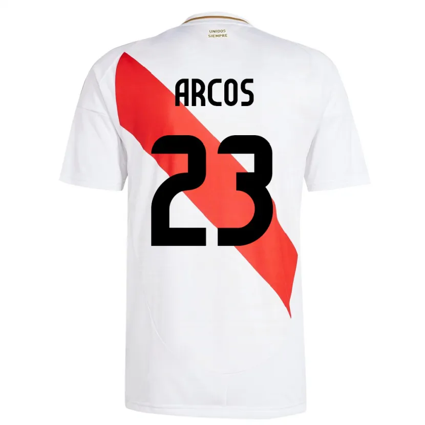 Danxen Enfant Maillot Pérou Lucía Arcos #23 Blanc Tenues Domicile 24-26 T-Shirt