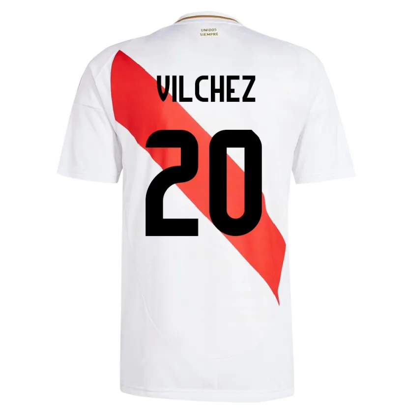 Danxen Enfant Maillot Pérou Alondra Vílchez #20 Blanc Tenues Domicile 24-26 T-Shirt