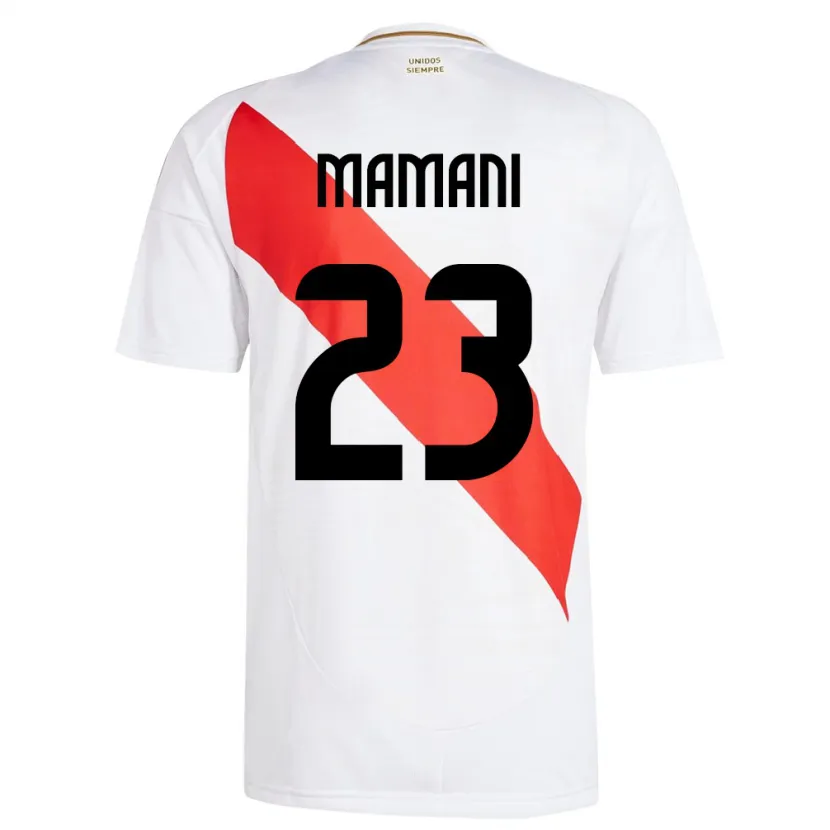 Danxen Enfant Maillot Pérou Julia Mamani #23 Blanc Tenues Domicile 24-26 T-Shirt