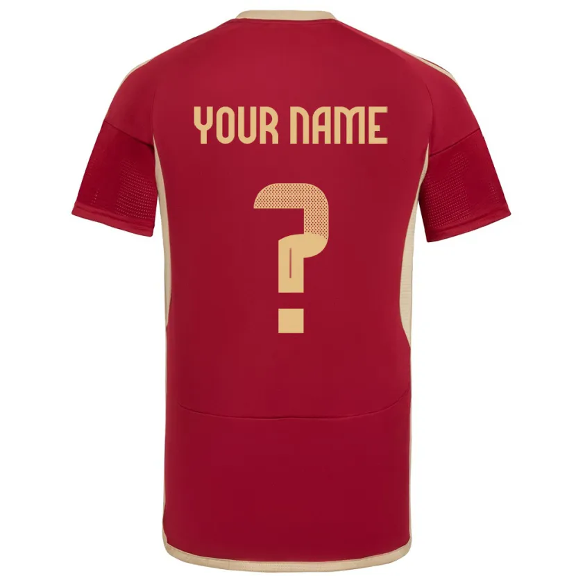 Danxen Enfant Maillot Venezuela Votre Nom #0 Bourgogne Tenues Domicile 24-26 T-Shirt