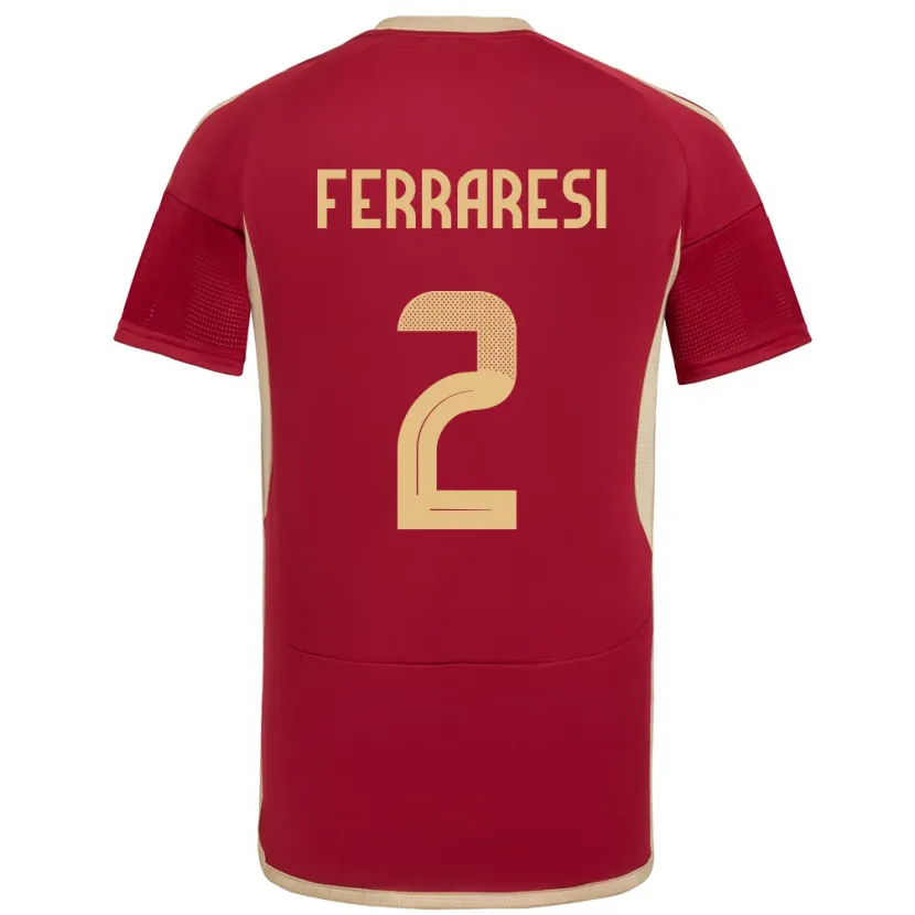 Danxen Enfant Maillot Venezuela Nahuel Ferraresi #2 Bourgogne Tenues Domicile 24-26 T-Shirt