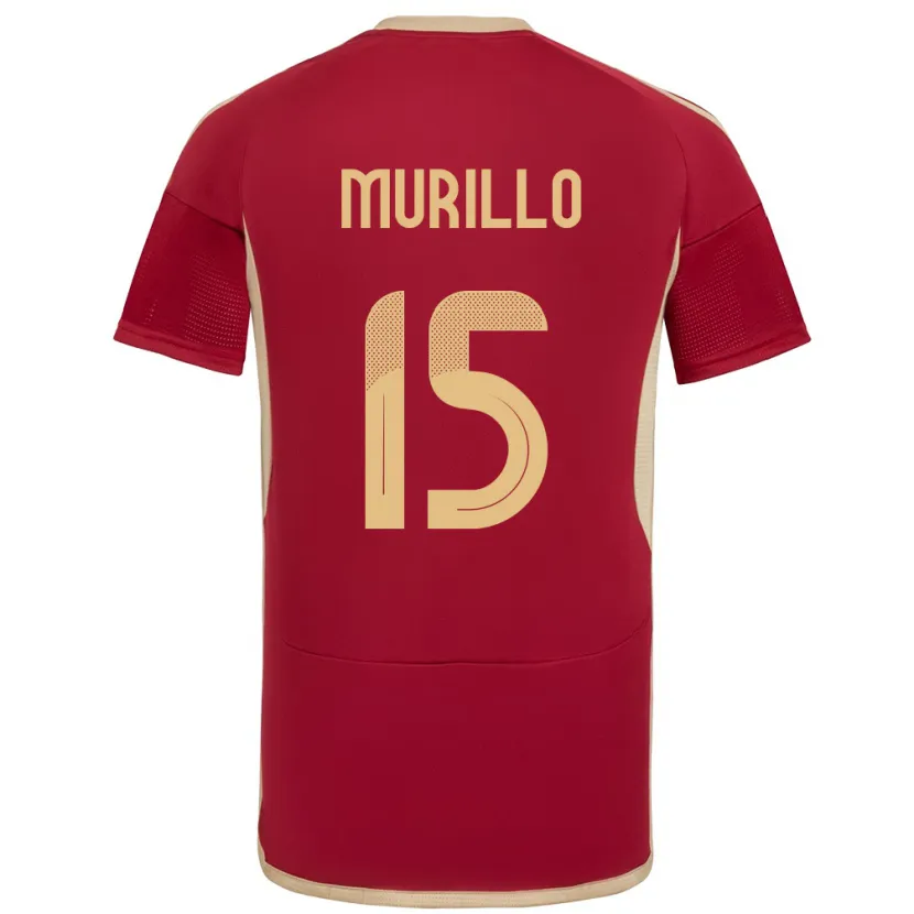 Danxen Enfant Maillot Venezuela Jhon Murillo #15 Bourgogne Tenues Domicile 24-26 T-Shirt