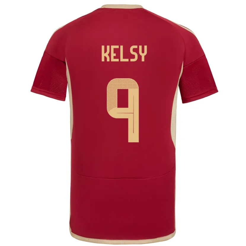 Danxen Enfant Maillot Venezuela Kevin Kelsy #9 Bourgogne Tenues Domicile 24-26 T-Shirt