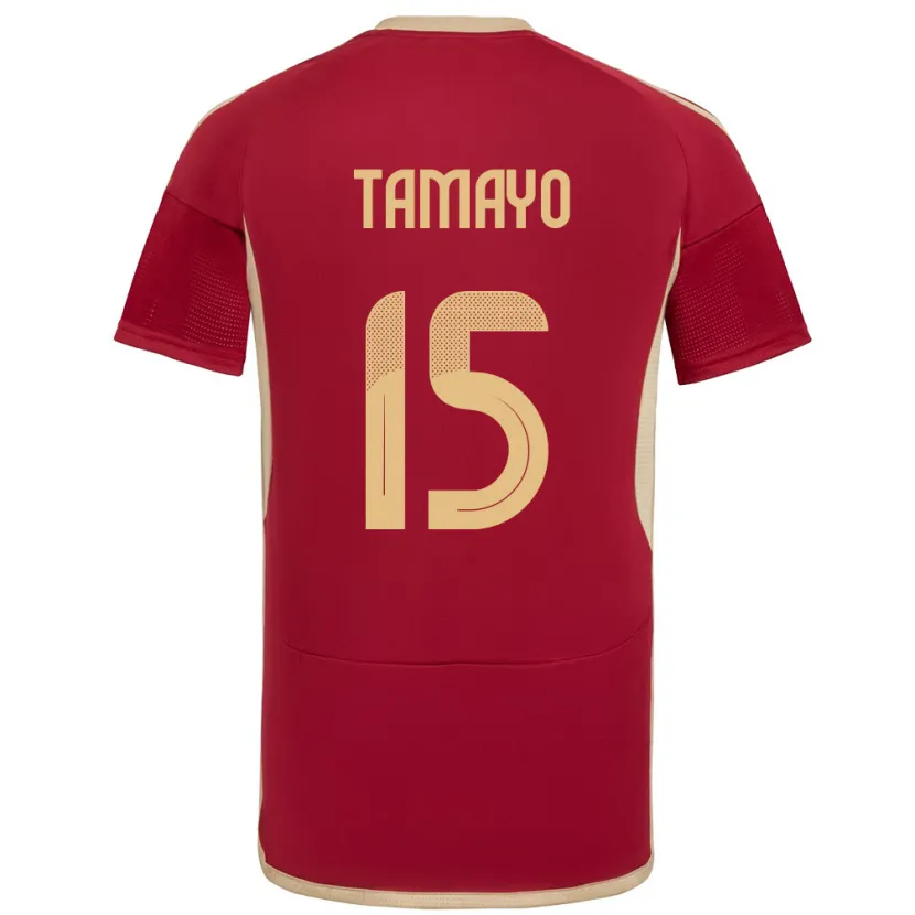 Danxen Enfant Maillot Venezuela Bianneider Tamayo #15 Bourgogne Tenues Domicile 24-26 T-Shirt