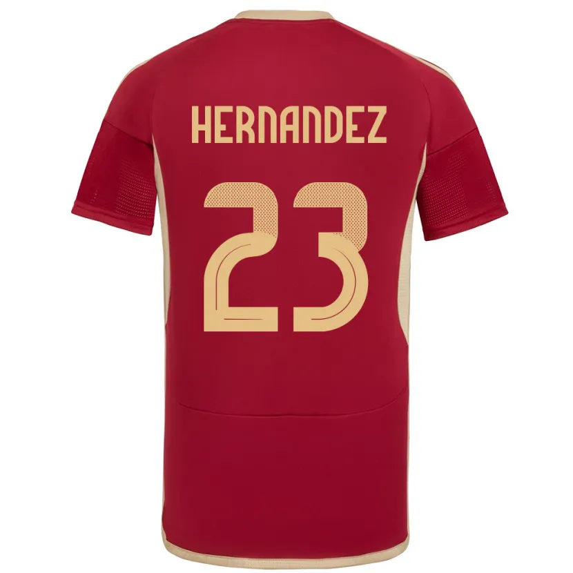 Danxen Enfant Maillot Venezuela Luifer Hernández #23 Bourgogne Tenues Domicile 24-26 T-Shirt