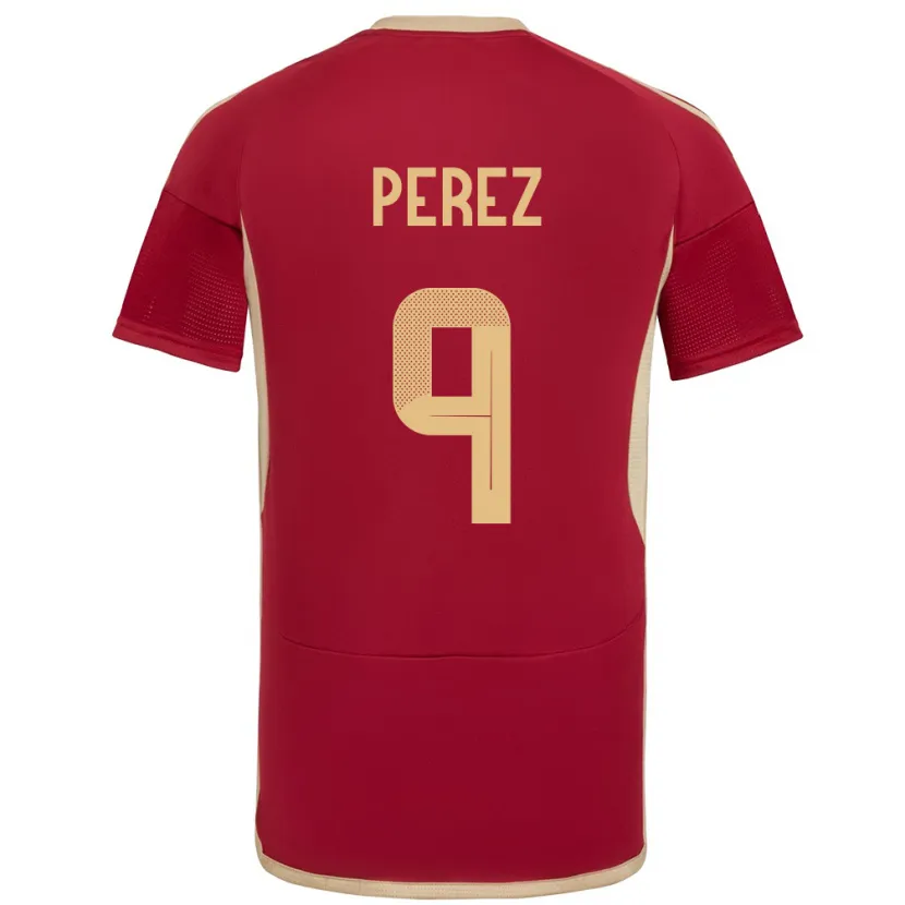 Danxen Enfant Maillot Venezuela Daniel Pérez #9 Bourgogne Tenues Domicile 24-26 T-Shirt