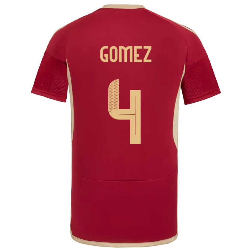 Danxen Enfant Maillot Venezuela Santiago Gómez #4 Bourgogne Tenues Domicile 24-26 T-Shirt