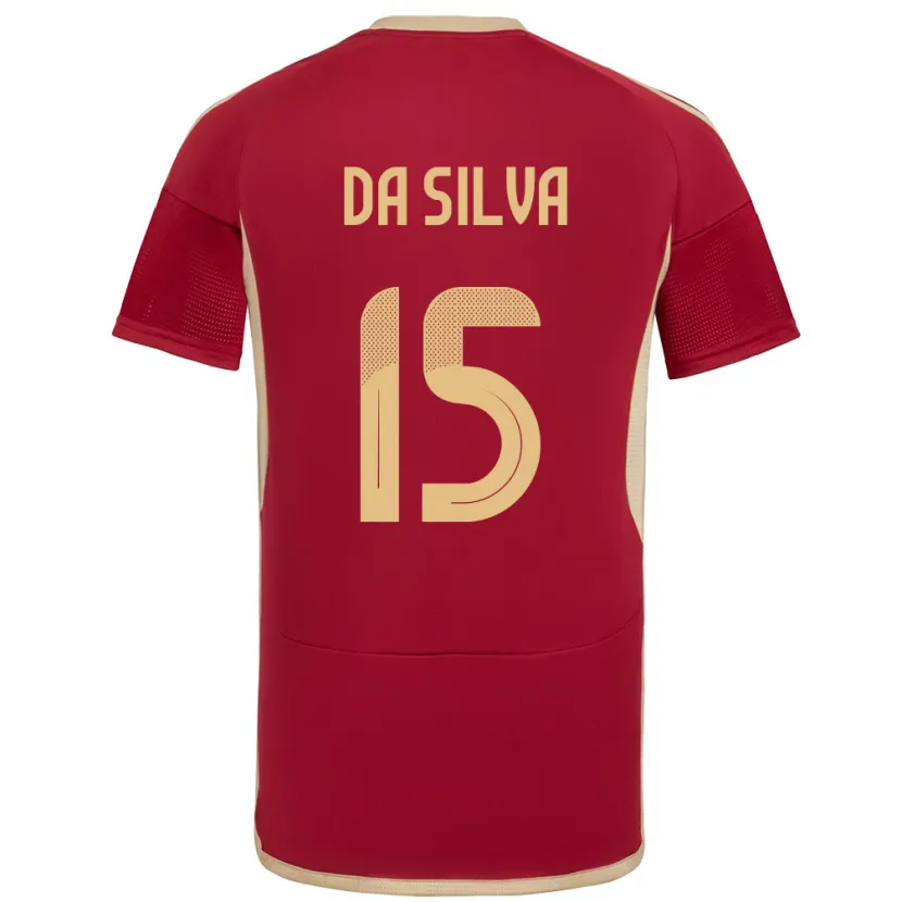 Danxen Enfant Maillot Venezuela Cesar Da Silva #15 Bourgogne Tenues Domicile 24-26 T-Shirt