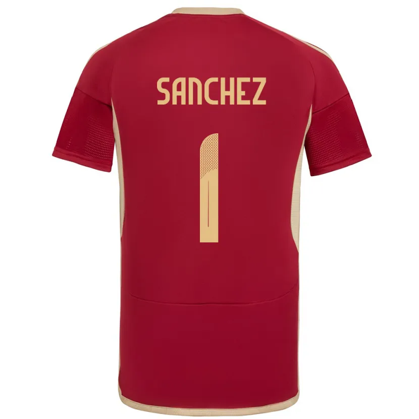 Danxen Enfant Maillot Venezuela Jorge Sánchez #1 Bourgogne Tenues Domicile 24-26 T-Shirt