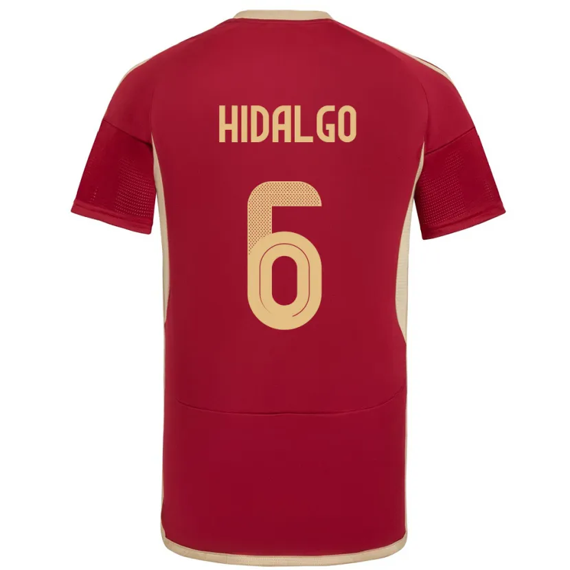 Danxen Enfant Maillot Venezuela Rai Hidalgo #6 Bourgogne Tenues Domicile 24-26 T-Shirt