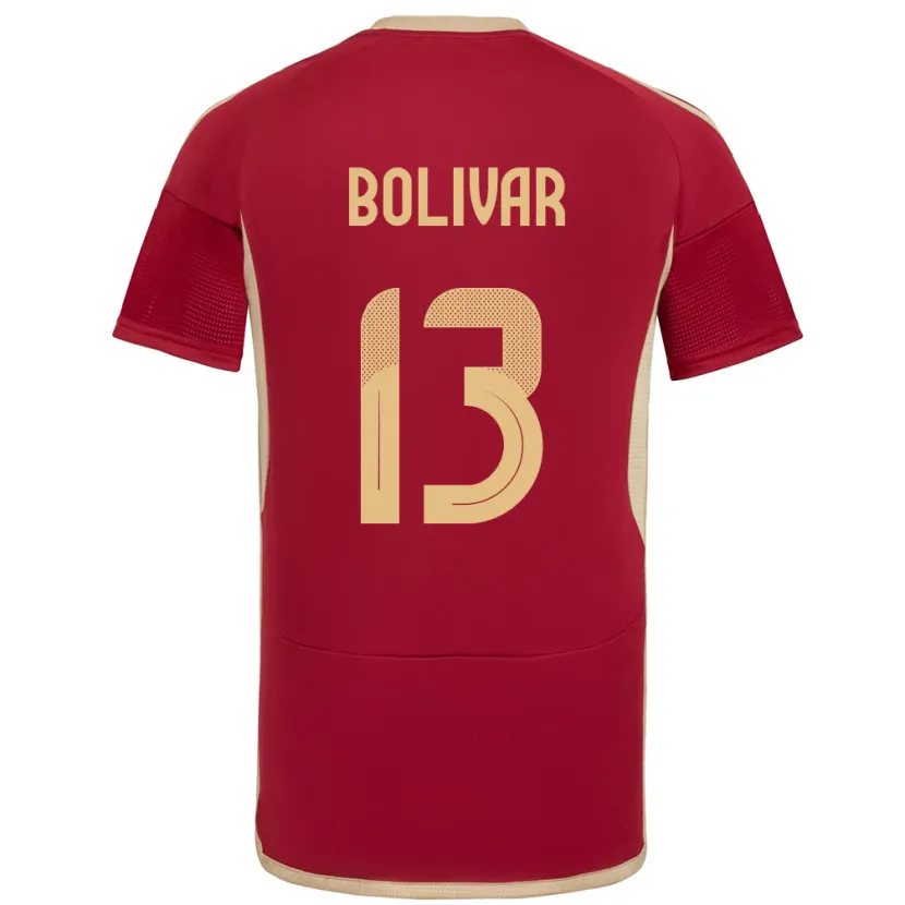 Danxen Enfant Maillot Venezuela Salvador Bolívar #13 Bourgogne Tenues Domicile 24-26 T-Shirt
