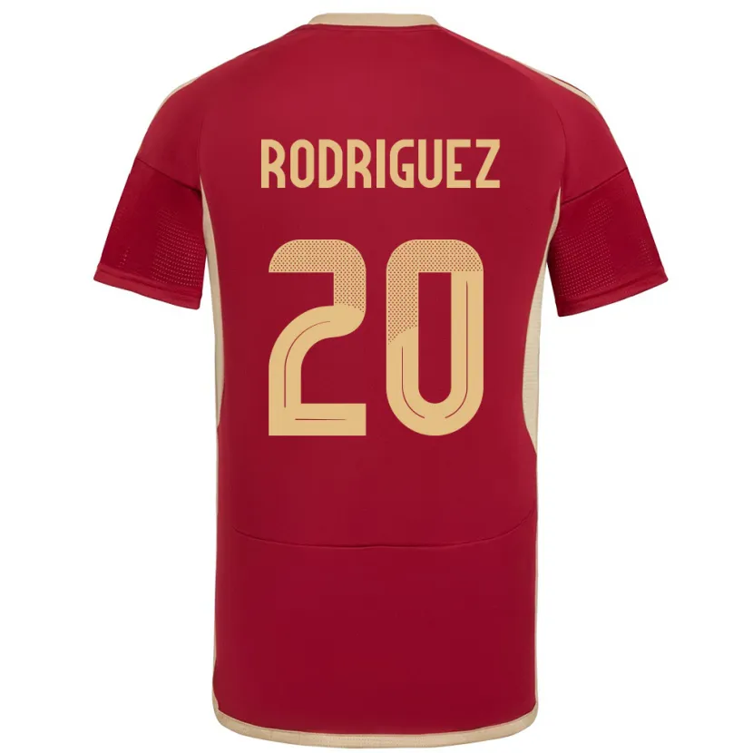 Danxen Enfant Maillot Venezuela Dayana Rodríguez #20 Bourgogne Tenues Domicile 24-26 T-Shirt
