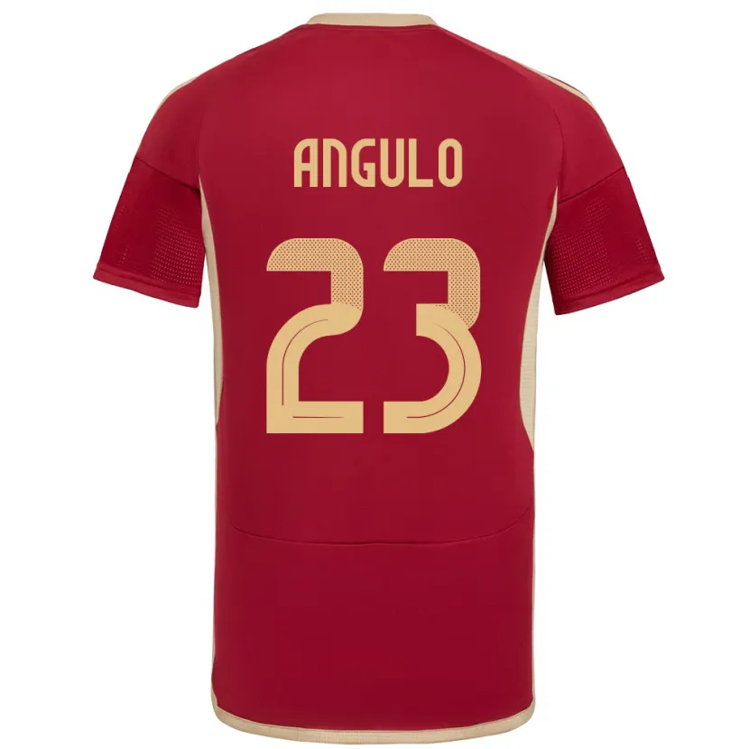 Danxen Enfant Maillot Venezuela Gabriela Angulo #23 Bourgogne Tenues Domicile 24-26 T-Shirt