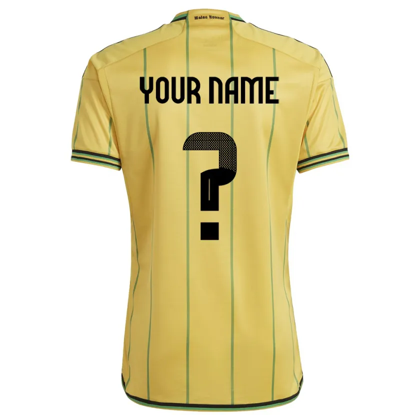Danxen Enfant Maillot Jamaïque Votre Nom #0 Jaune Tenues Domicile 24-26 T-Shirt