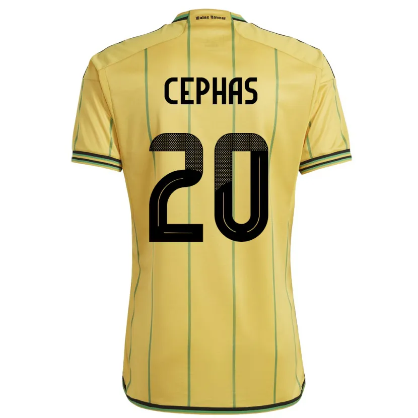 Danxen Enfant Maillot Jamaïque Renaldo Cephas #20 Jaune Tenues Domicile 24-26 T-Shirt