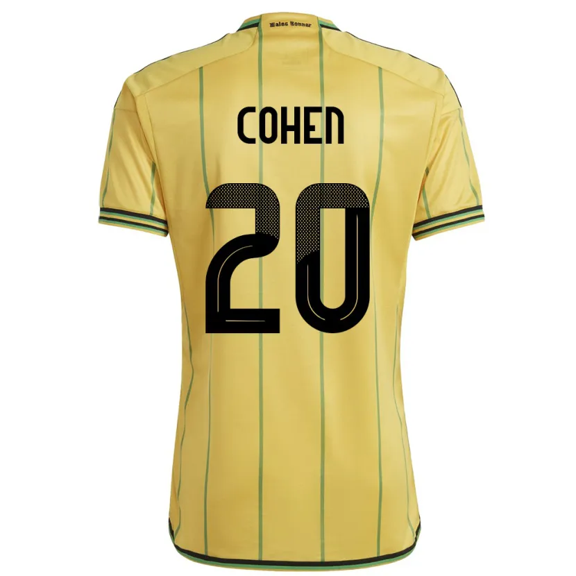 Danxen Enfant Maillot Jamaïque Dunsting Cohen #20 Jaune Tenues Domicile 24-26 T-Shirt