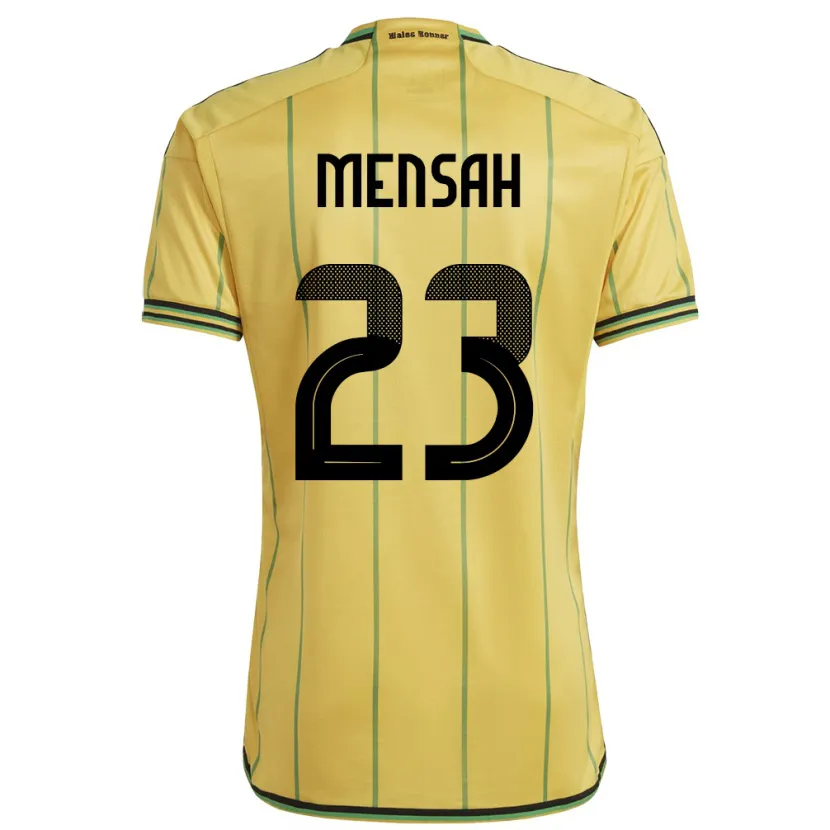 Danxen Enfant Maillot Jamaïque Serena Mensah #23 Jaune Tenues Domicile 24-26 T-Shirt