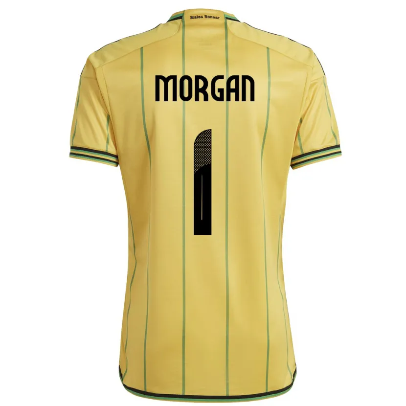 Danxen Enfant Maillot Jamaïque Aliyah Morgan #1 Jaune Tenues Domicile 24-26 T-Shirt
