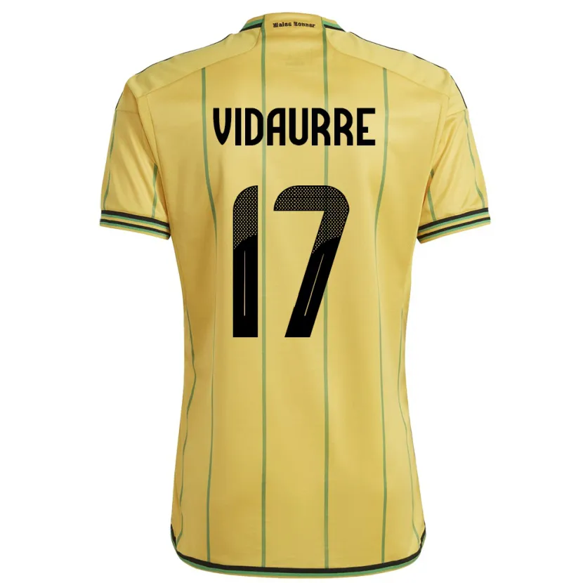 Danxen Enfant Maillot Jamaïque Zoe Vidaurre #17 Jaune Tenues Domicile 24-26 T-Shirt