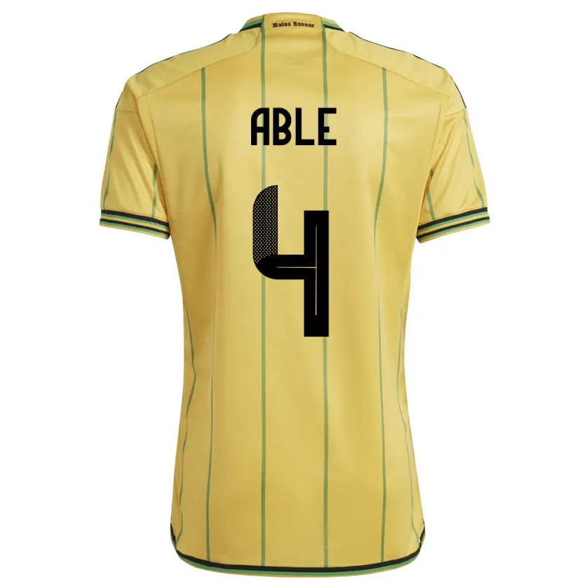 Danxen Enfant Maillot Jamaïque Nevillegail Able #4 Jaune Tenues Domicile 24-26 T-Shirt