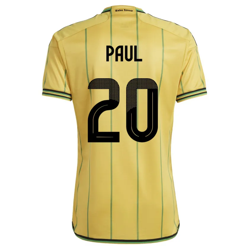 Danxen Enfant Maillot Jamaïque Lachante Paul #20 Jaune Tenues Domicile 24-26 T-Shirt