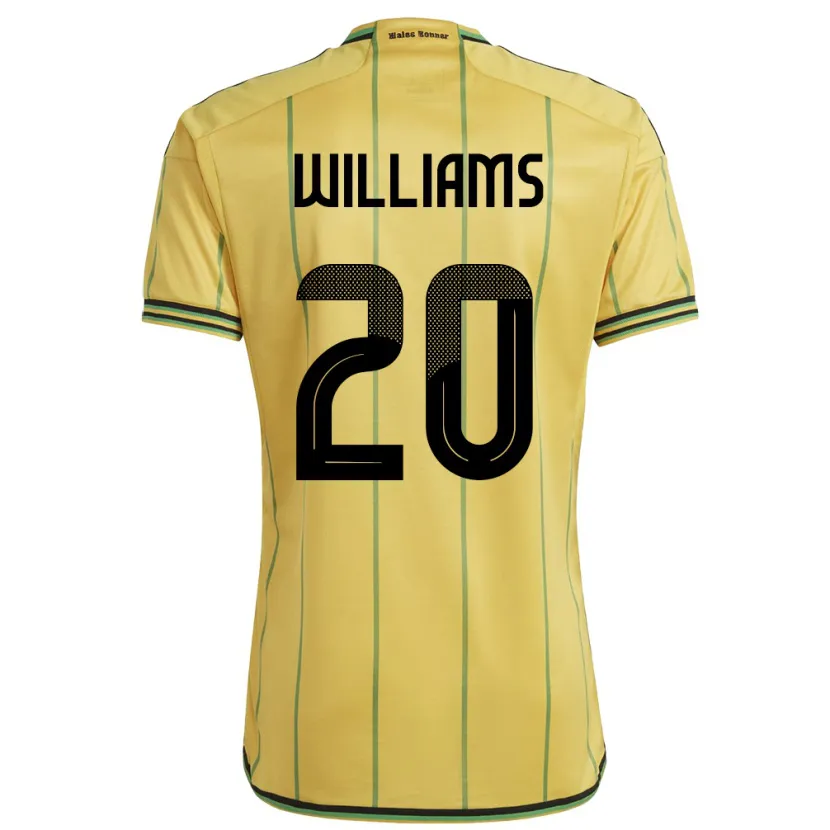 Danxen Enfant Maillot Jamaïque Victoria Williams #20 Jaune Tenues Domicile 24-26 T-Shirt