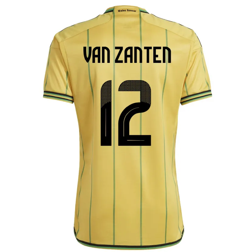 Danxen Enfant Maillot Jamaïque Kiki Van Zanten #12 Jaune Tenues Domicile 24-26 T-Shirt