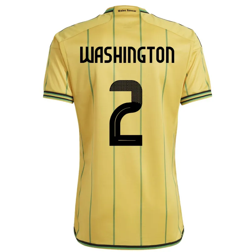 Danxen Enfant Maillot Jamaïque Solai Washington #2 Jaune Tenues Domicile 24-26 T-Shirt