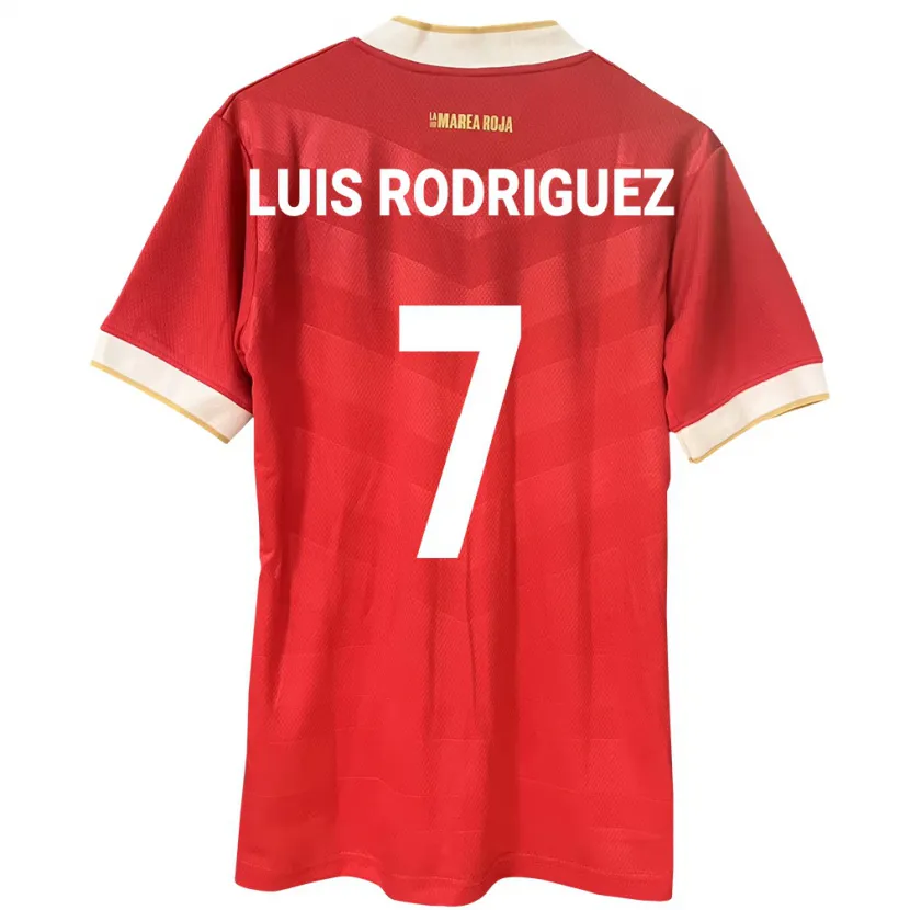 Danxen Enfant Maillot Panama José Luis Rodríguez #7 Rouge Tenues Domicile 24-26 T-Shirt