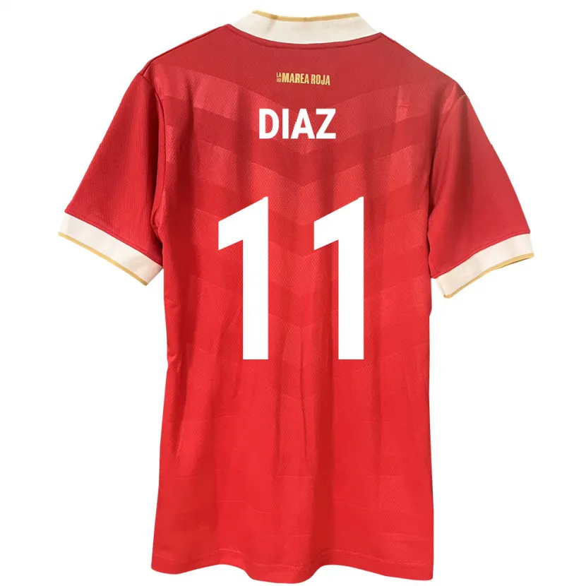 Danxen Enfant Maillot Panama Ismael Díaz #11 Rouge Tenues Domicile 24-26 T-Shirt