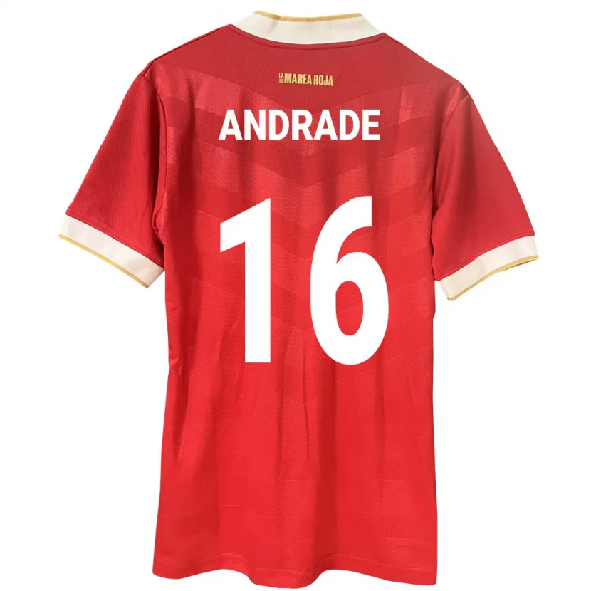 Danxen Enfant Maillot Panama Andrés Andrade #16 Rouge Tenues Domicile 24-26 T-Shirt
